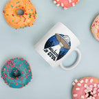 Alien Spaceship Coffee Mug — back view