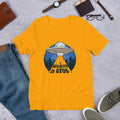Alien Spaceship Unisex Half Sleeve T-Shirt — Gold
