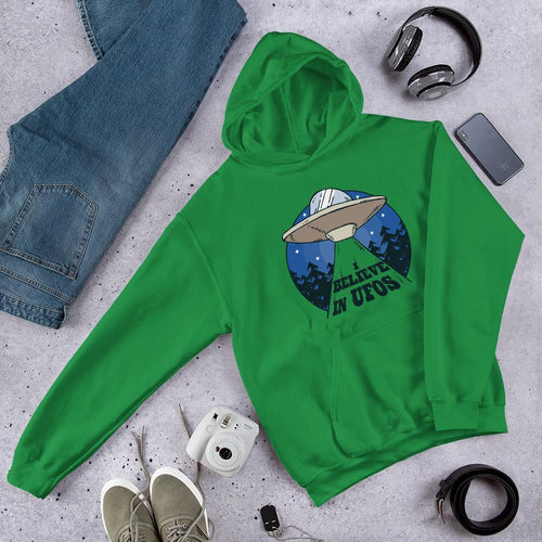Alien spaceship Unisex Hooded Sweatshirt — Green