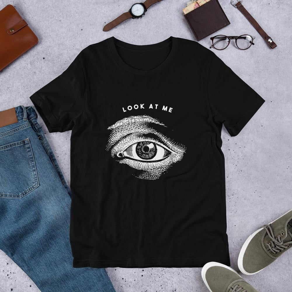 Look At Me Half Sleeve T-Shirt — Black