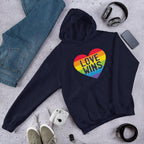Love Wins Unisex Hooded Sweatshirt — Navy