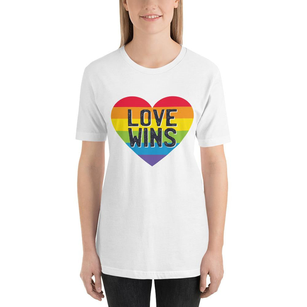 Love Wins Half Sleeve T-Shirt — White