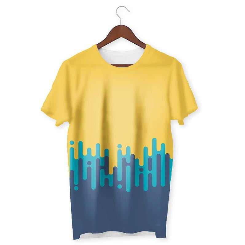 Melting Lines Unisex Half Sleeve T-Shirt #Yellow