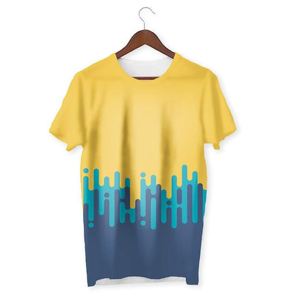 Melting Lines Unisex Half Sleeve T-Shirt #Yellow