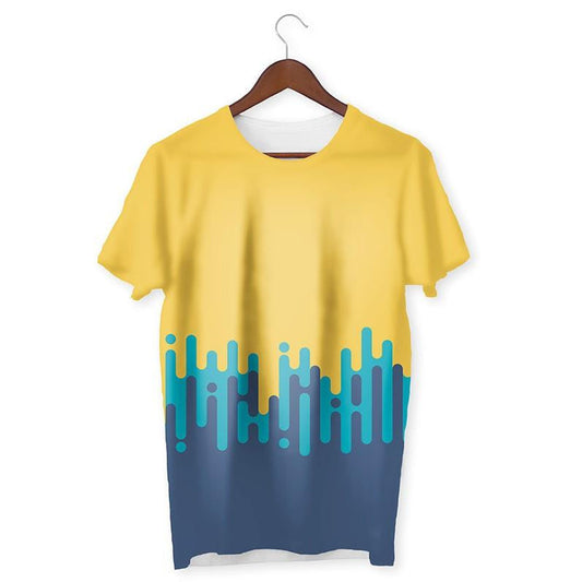 Melting Lines Unisex Half Sleeve T-Shirt #Yellow