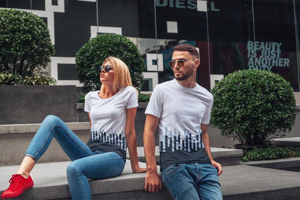 Melting Lines Unisex Half Sleeve T-Shirt — back view