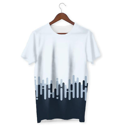 Melting Lines Unisex Half Sleeve T-Shirt #Dark-White