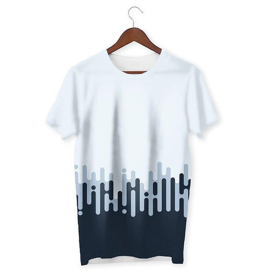 Melting Lines Unisex Half Sleeve T-Shirt #Dark-White