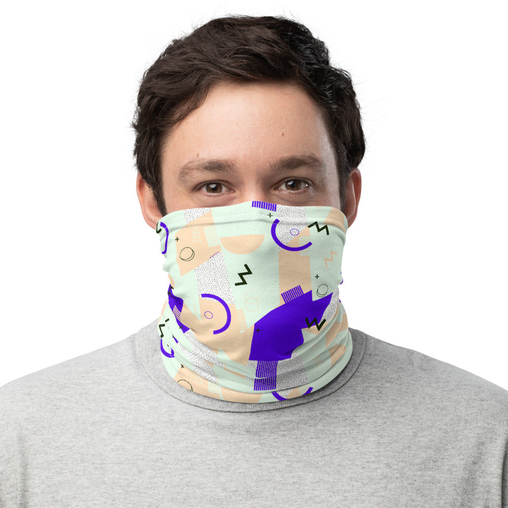 Memphis Pattern Neck Gaiter #Purple