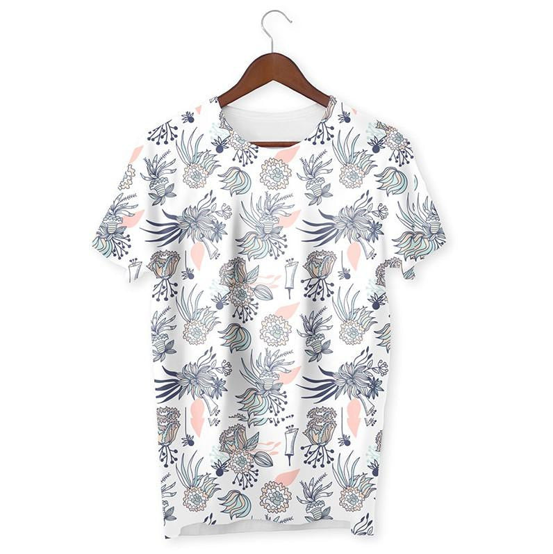 Misty Morning Floral Pattern T-Shirt #Peace