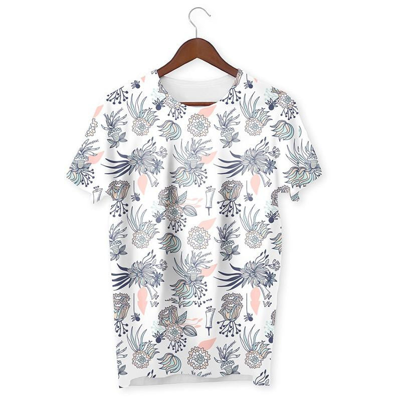 Misty Morning Floral Pattern T-Shirt