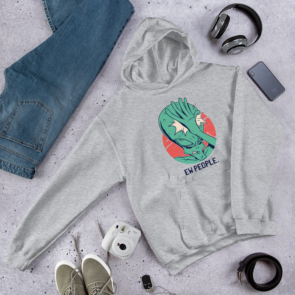Alien Facepalm Unisex Hooded Sweatshirt — Sport Grey
