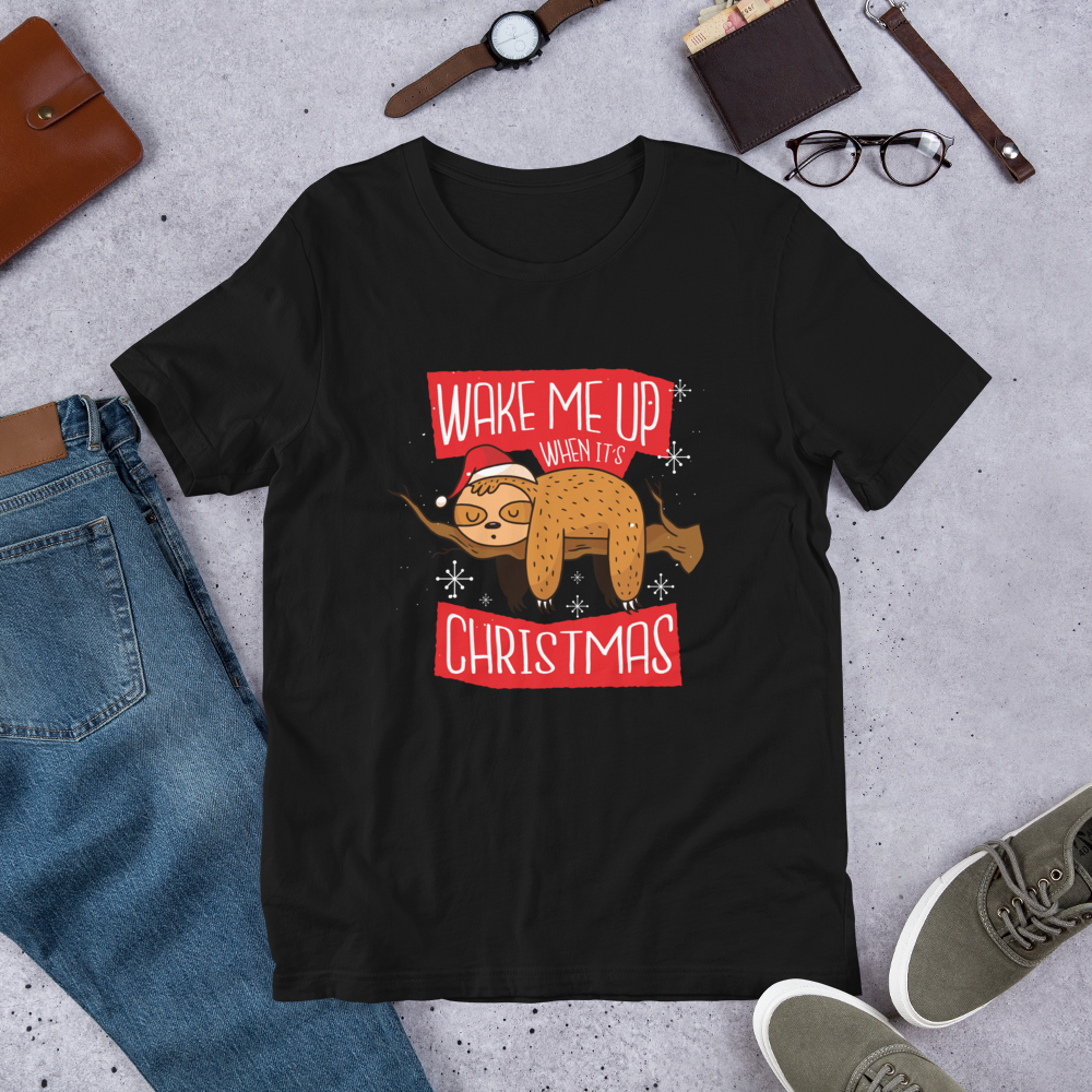 Wake Me Christmas Unisex Half-Sleeve T-Shirt #Plus-sizes