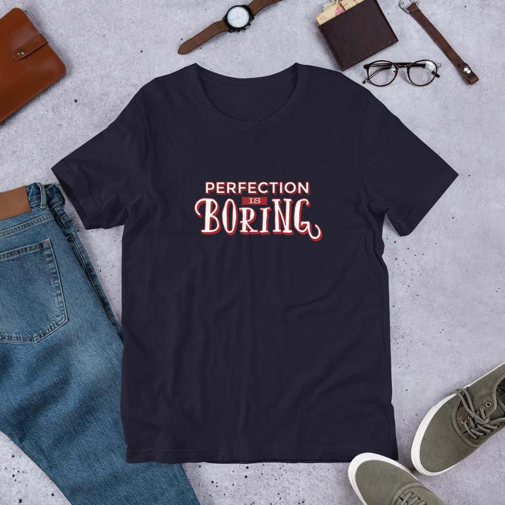 Perfection Is Boring Half Sleeve T-Shirt — Navy
