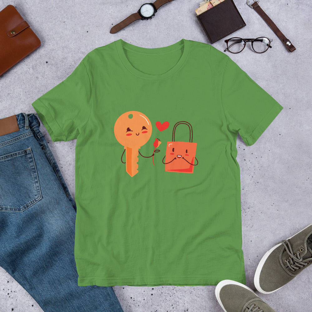 Key & Lock Love Half-Sleeve T-Shirt — Leaf