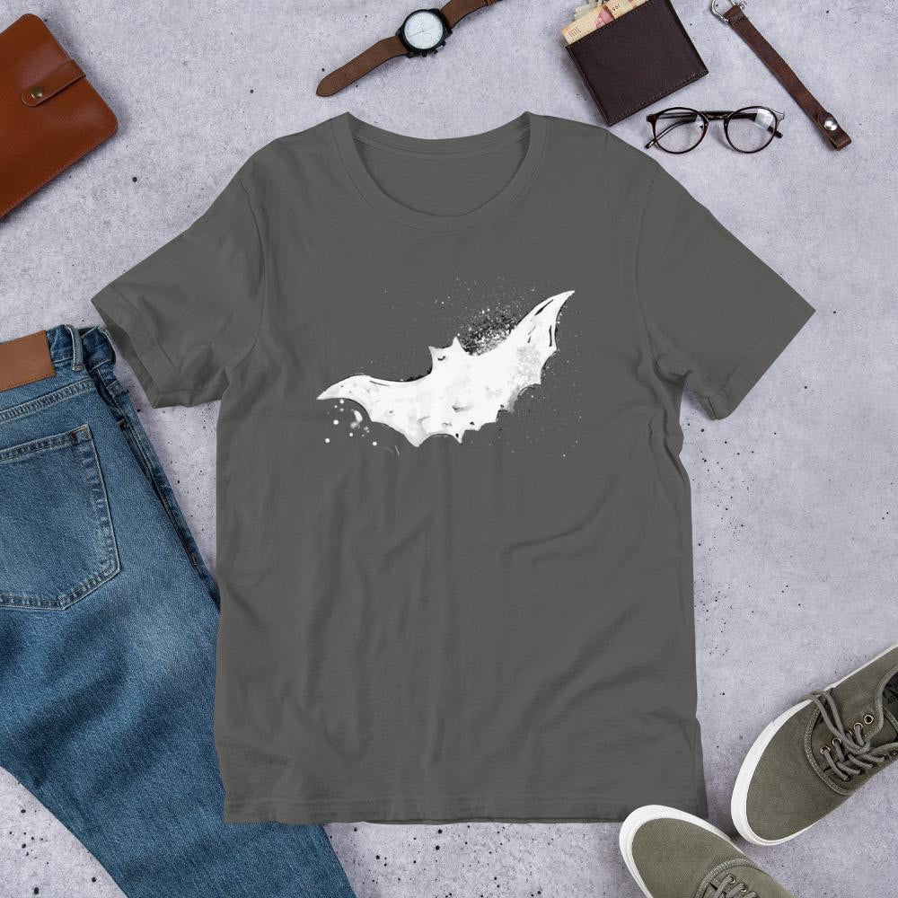 Bat Halloween Unisex Half-Sleeve T-Shirt — Asphalt