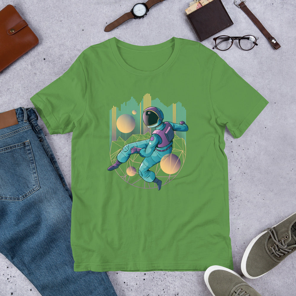 Techno Astronaut Unisex Half-Sleeve T-Shirt — Leaf