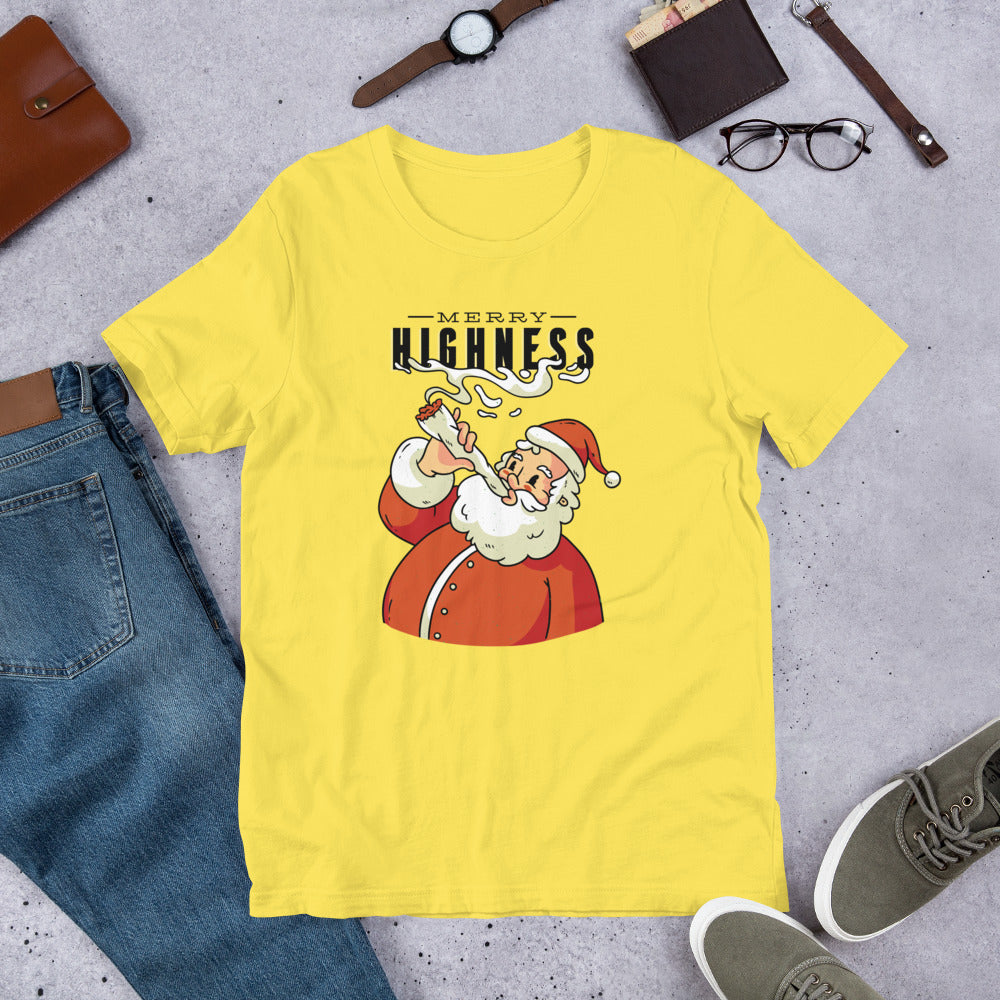Merry Highness Unisex Half-Sleeve T-Shirt — Yellow