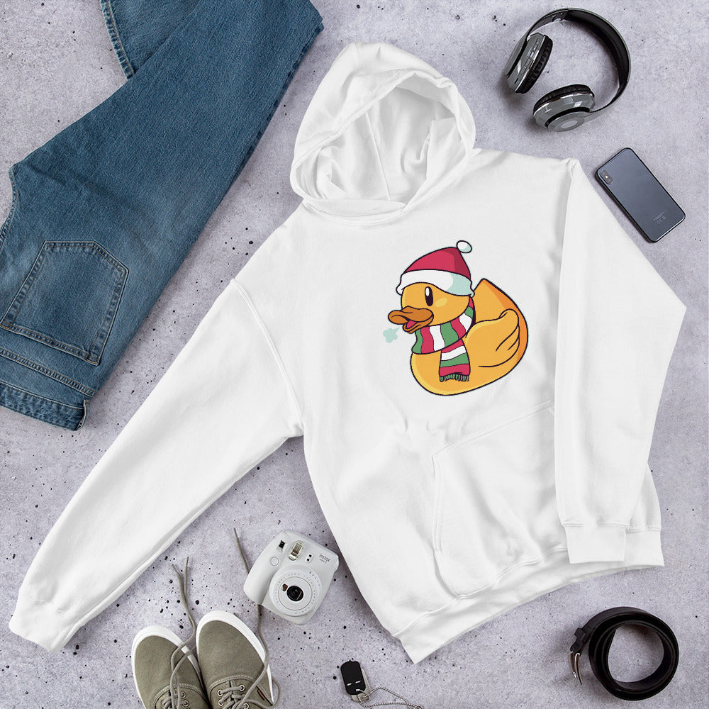 Christmas Duck Unisex Hooded Sweatshirt — White