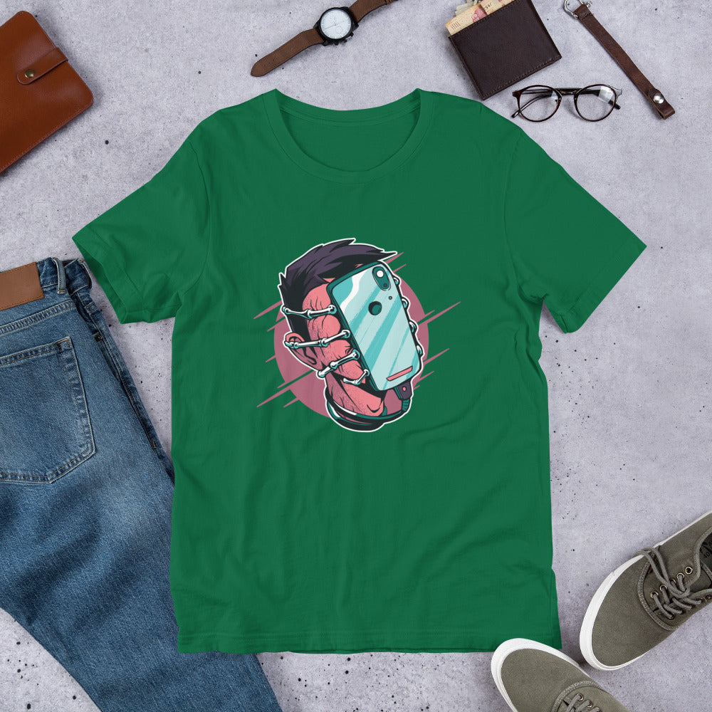 Face Hugger Phone Unisex Half-Sleeve T-Shirt — Kelly