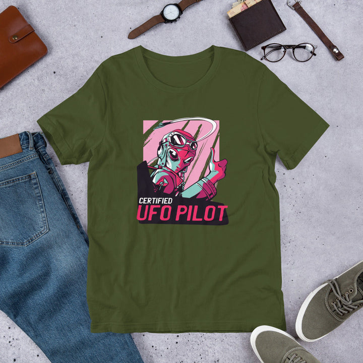 Certified UFO Pilot Unisex Half-Sleeve T-Shirt #Plus-sizes