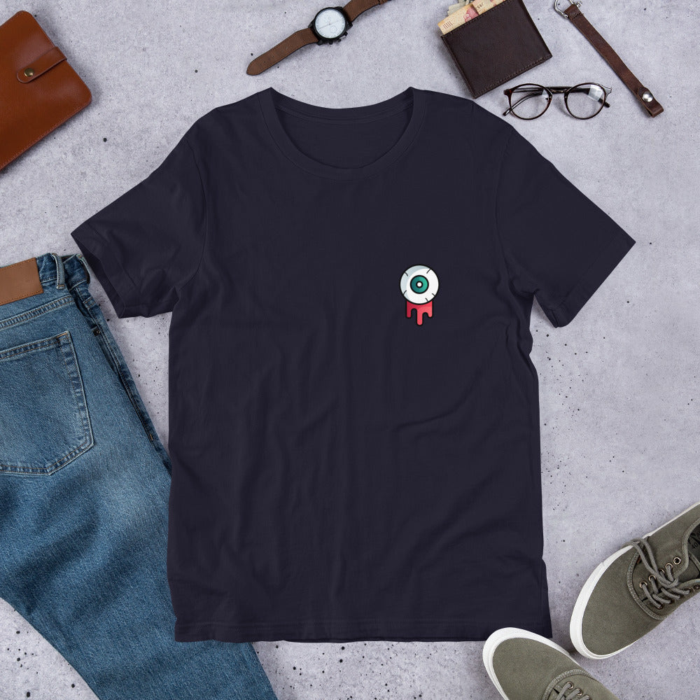 Bleeding Eye Half-Sleeve Unisex T-Shirt — Navy