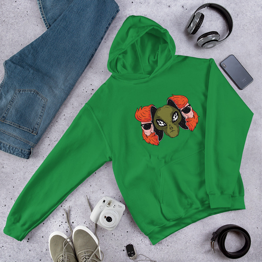 Alien Hipster Unisex Hooded Sweatshirt