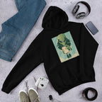 Alien Humans Abstract Unisex Hooded Sweatshirt — Black