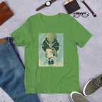 Alien Humans Abstract Unisex Half-Sleeve T-Shirt — Leaf