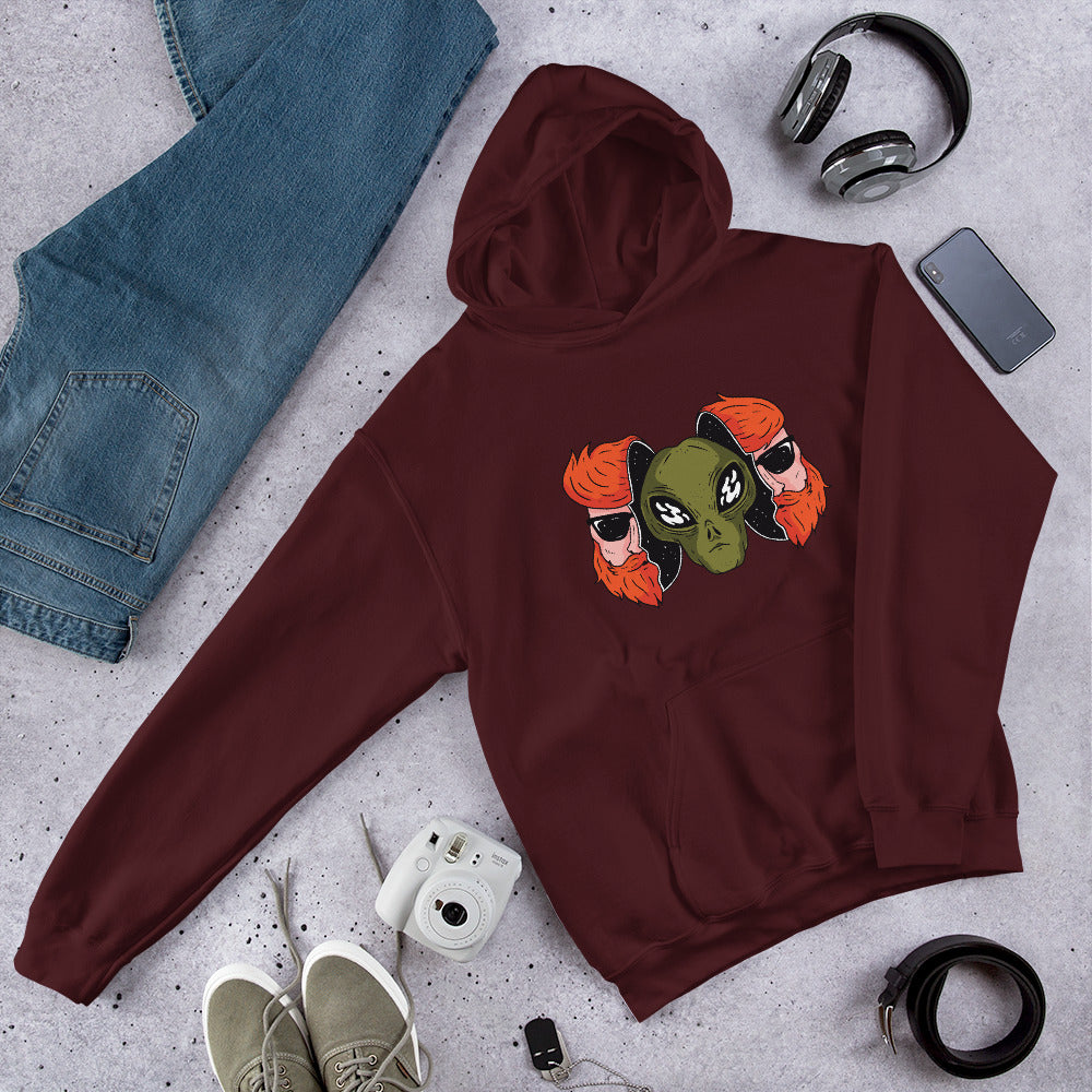 Alien Hipster Unisex Hooded Sweatshirt