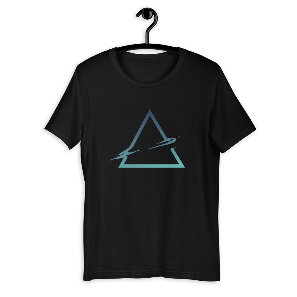 Triangle Abstract Half-Sleeve T-Shirt — Black