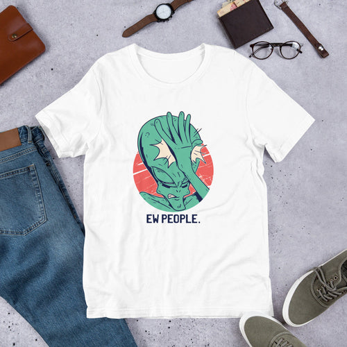 Alien Facepalm Unisex Half -Sleeve T-Shirt — White