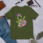 Alien Skater Half-Sleeve T-Shirt — Olive
