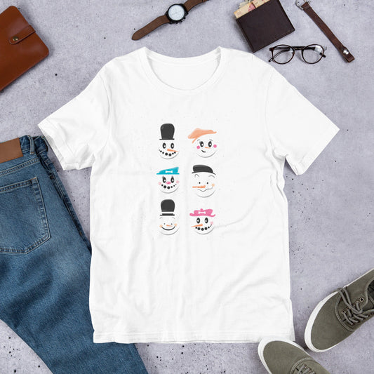 Cute Snowmen Half-Sleeve T-Shirt