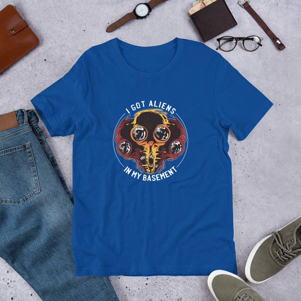 Aliens In Basement Unisex Half-Sleeve T-Shirt — True Royal
