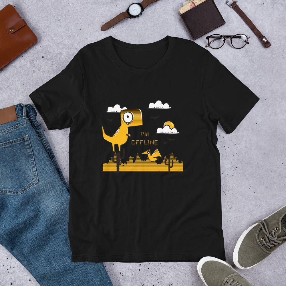 I'm Offline Half -Sleeve T-Shirt — Black