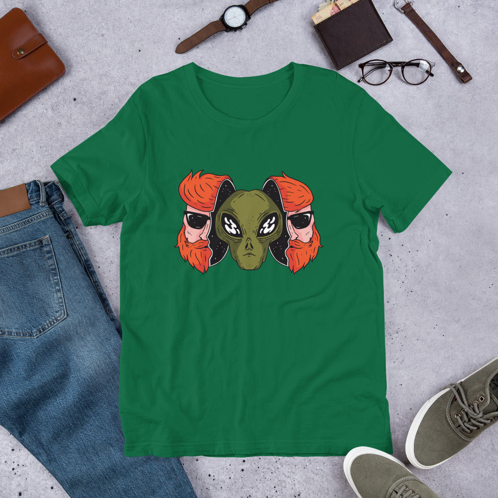 Alien Hipster Unisex Half-Sleeve T-Shirt — Kelly