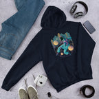 Techno Astronaut Unisex Hooded Sweatshirt — Navy
