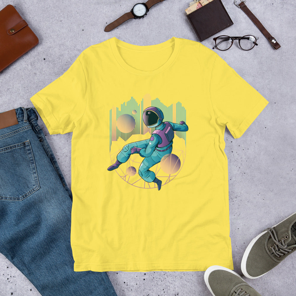 Techno Astronaut Unisex Half-Sleeve T-Shirt — Yellow