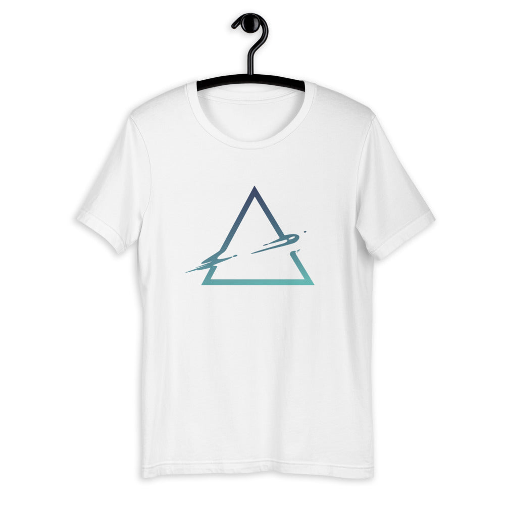 Triangle Abstract Half-Sleeve Unisex T-Shirt — White