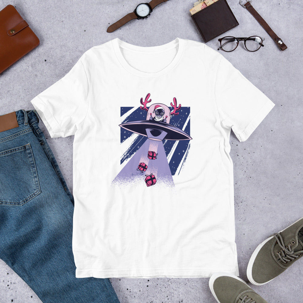 Alien Santa Half-Sleeve T-Shirt — White