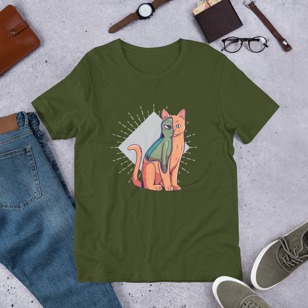 Alien Cat Costume Unisex Half-Sleeve T-Shirt — detail view 2