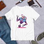 Mono Wheel Robot Half Sleeve T-Shirt — White