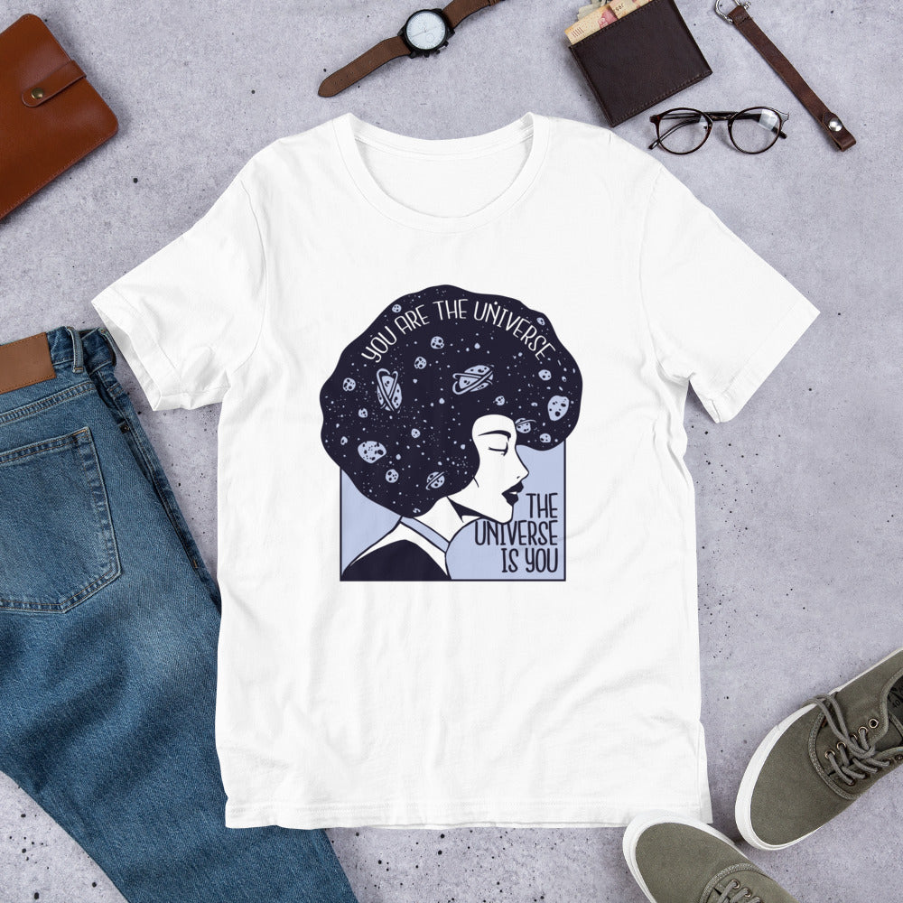 Universe Girl Unisex Half-Sleeve T-Shirt — White