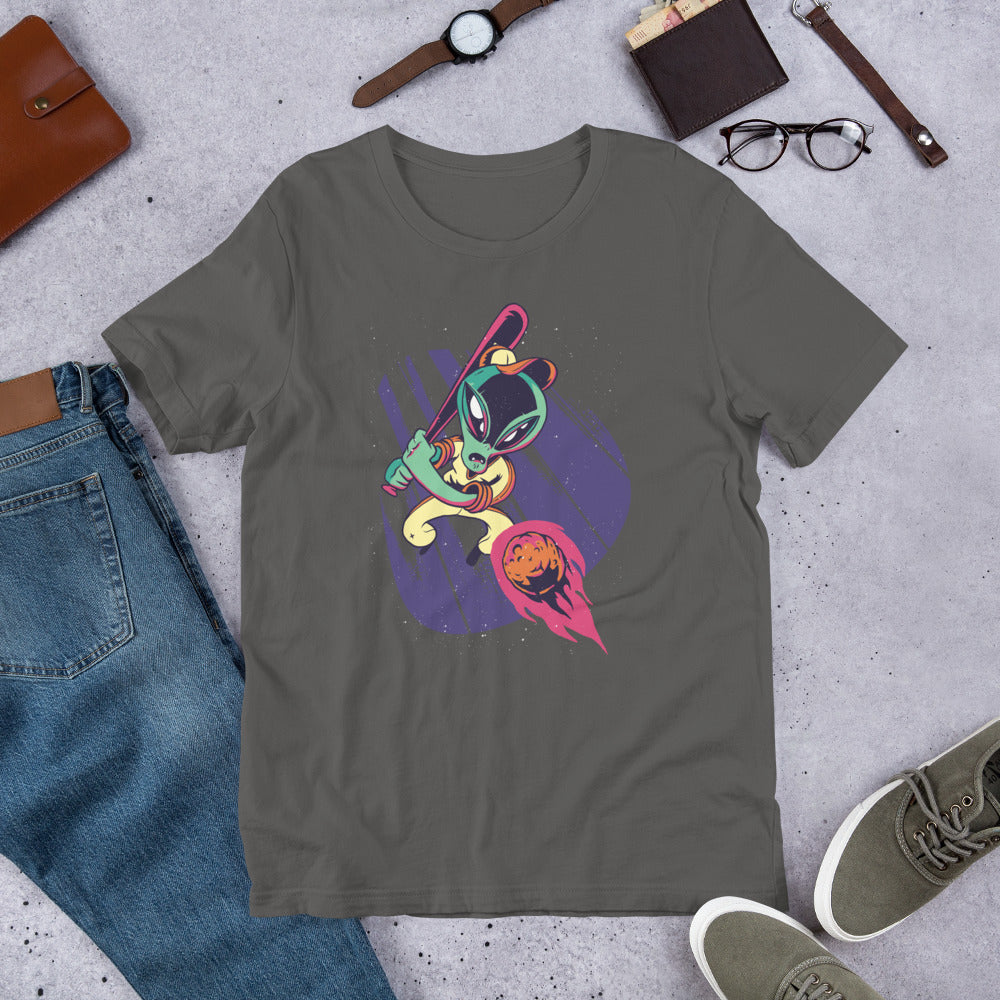 Alien baseball Unisex Half-Sleeve T-Shirt — Asphalt