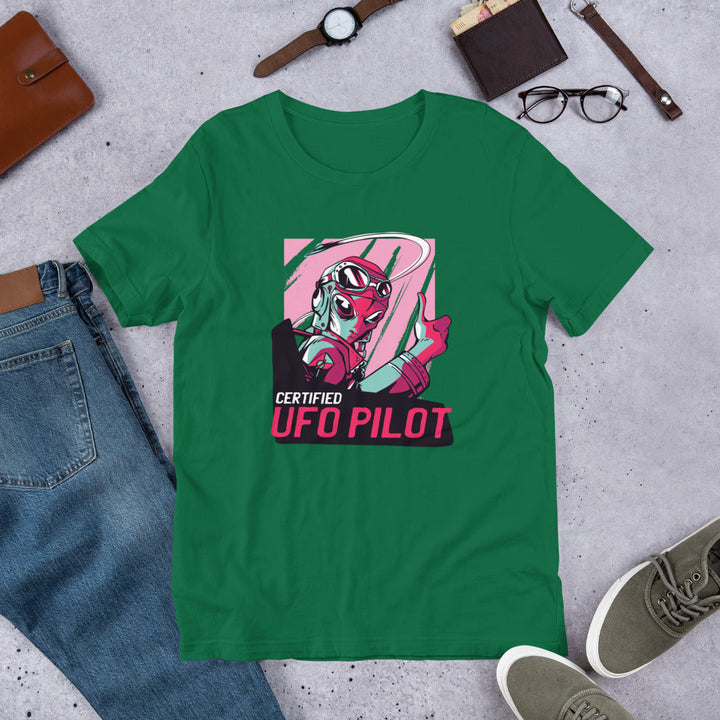 Certified UFO Pilot Unisex Half-Sleeve T-Shirt #Plus-sizes