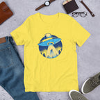 Alien Abduction Unisex Half-Sleeve T-Shirt — Yellow