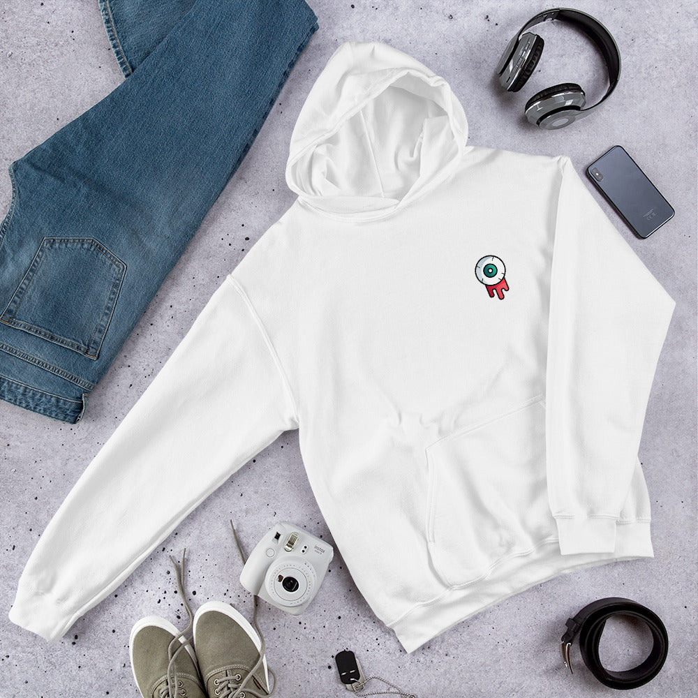 Bleeding Eye Unisex Hooded Sweatshirt — White