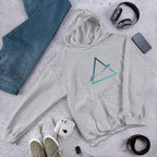 Triangle Abstract Unisex Hooded Sweatshirt — Sport Grey