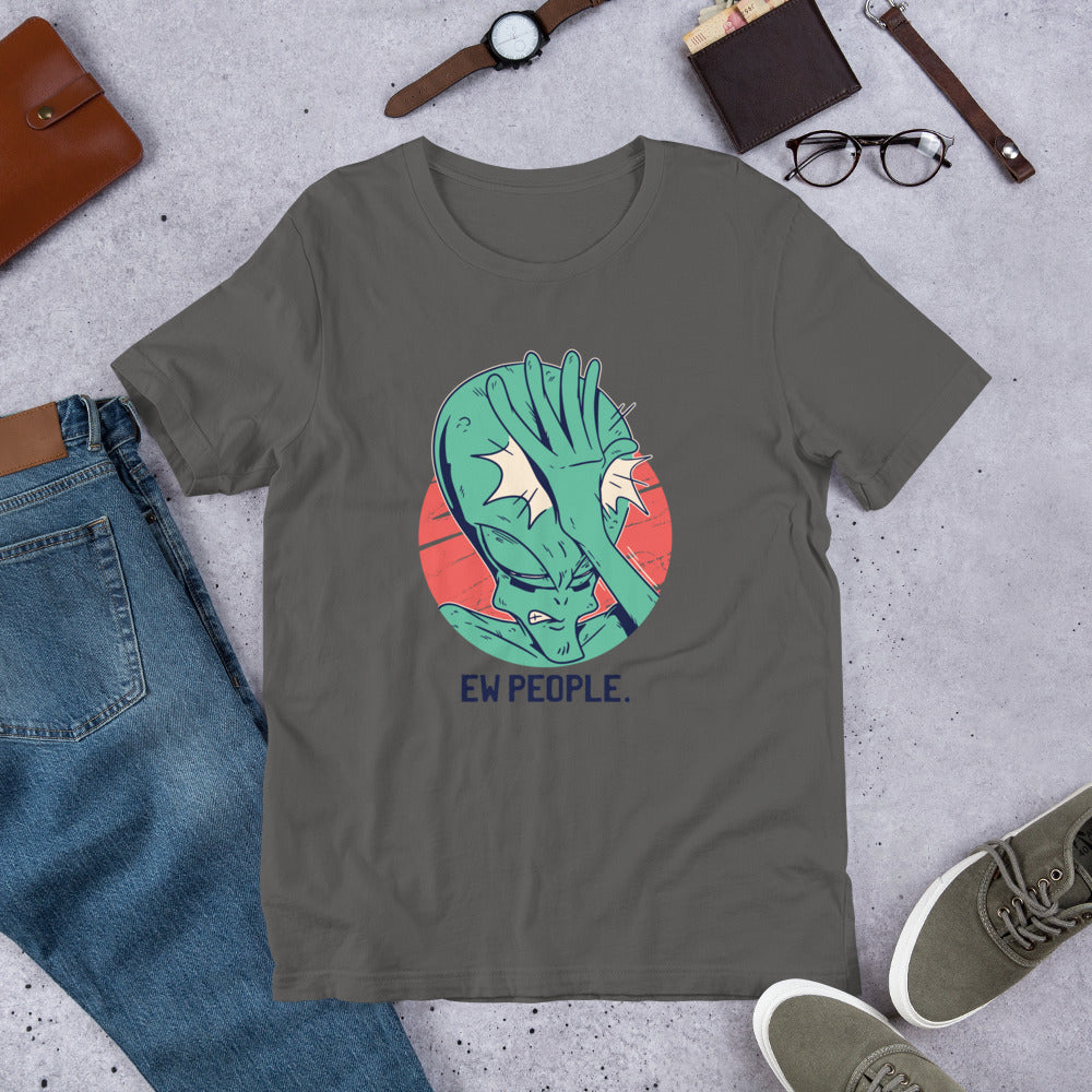 Alien Facepalm Half -Sleeve T-Shirt — Asphalt